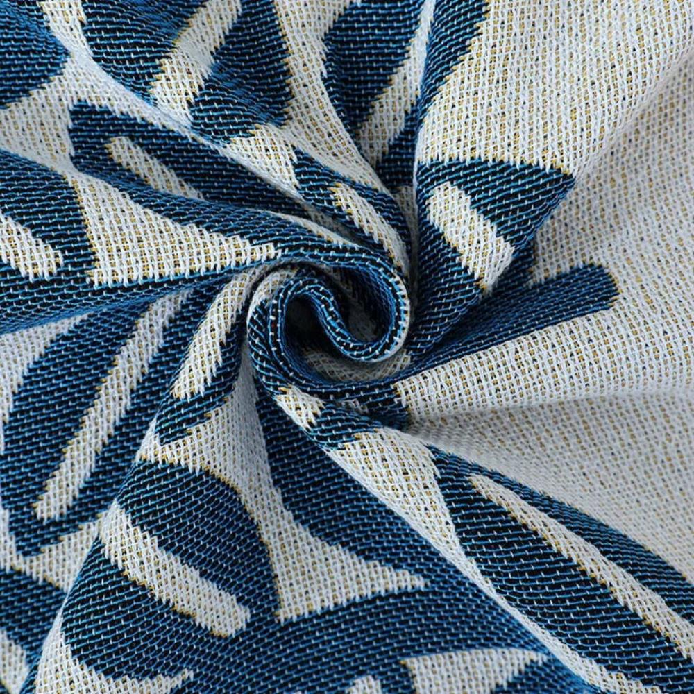 Jacquard-Sofadecke aus Baumwoll-Leinen mit Quasten