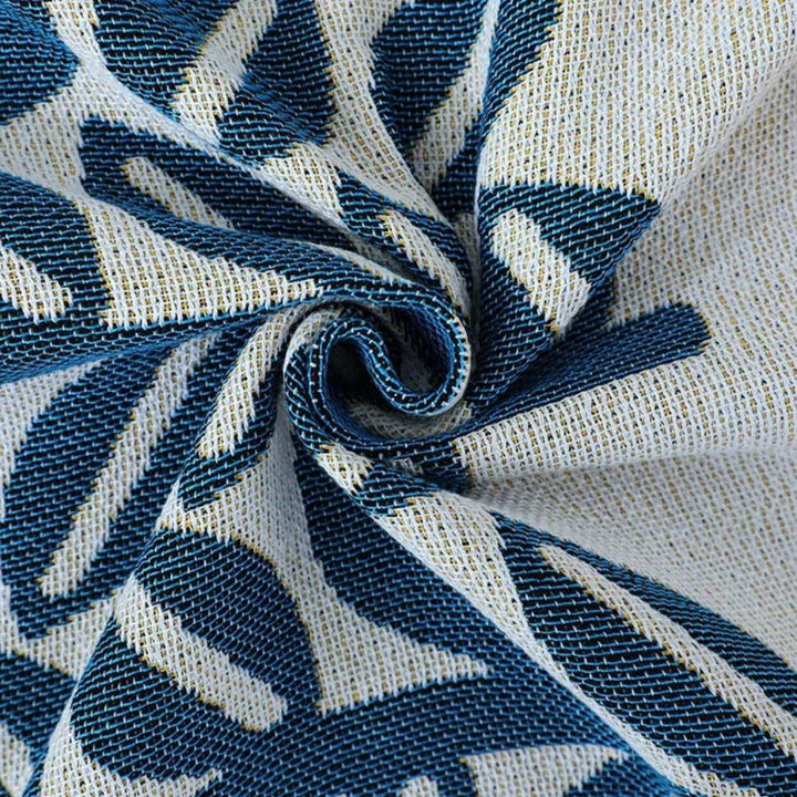 Jacquard-Sofadecke aus Baumwoll-Leinen mit Quasten