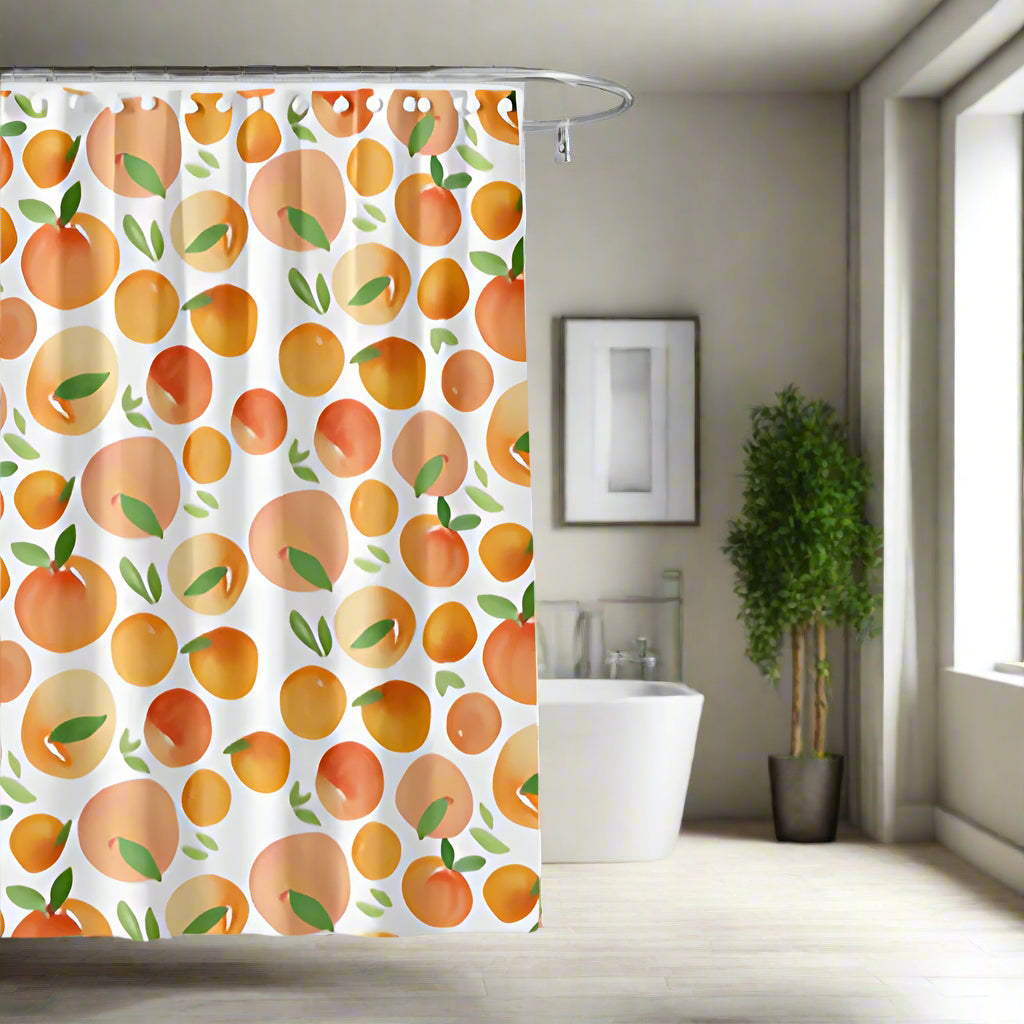 Duschvorhang mit Orangenmotiv