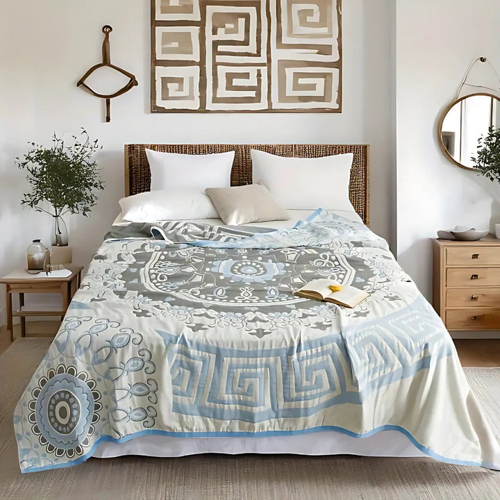 Gewebte Baumwolldecke mit Mandala-Muster