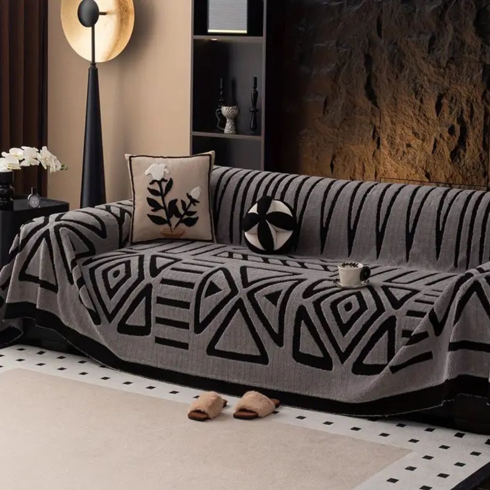 Jacquard-Sofadecke mit Labyrinthmuster