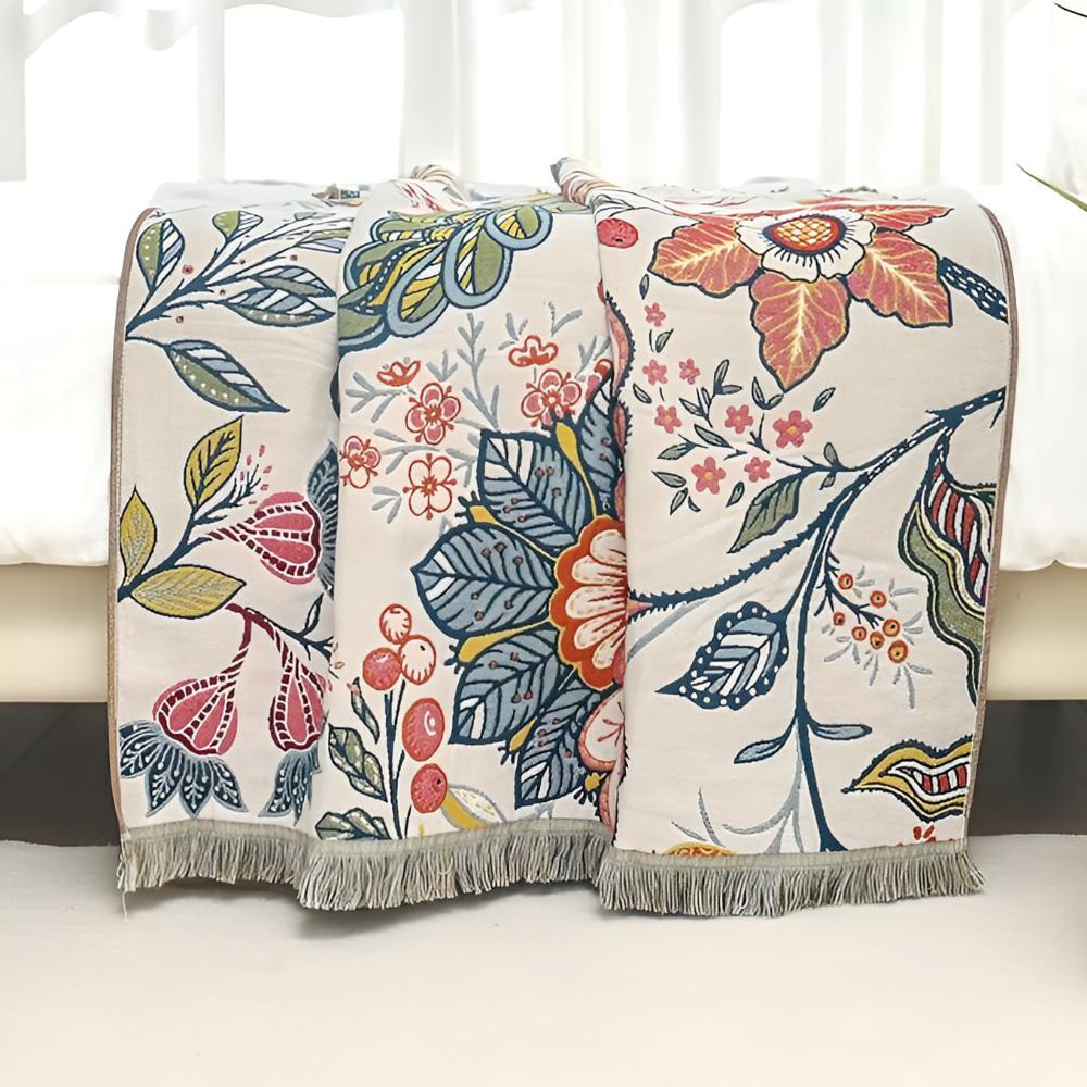 Wendbares Baumwoll-Badetuch mit Blumenmuster