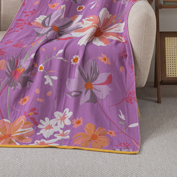Badetuch aus Musselin mit Wildblumen 80 x 160 cm