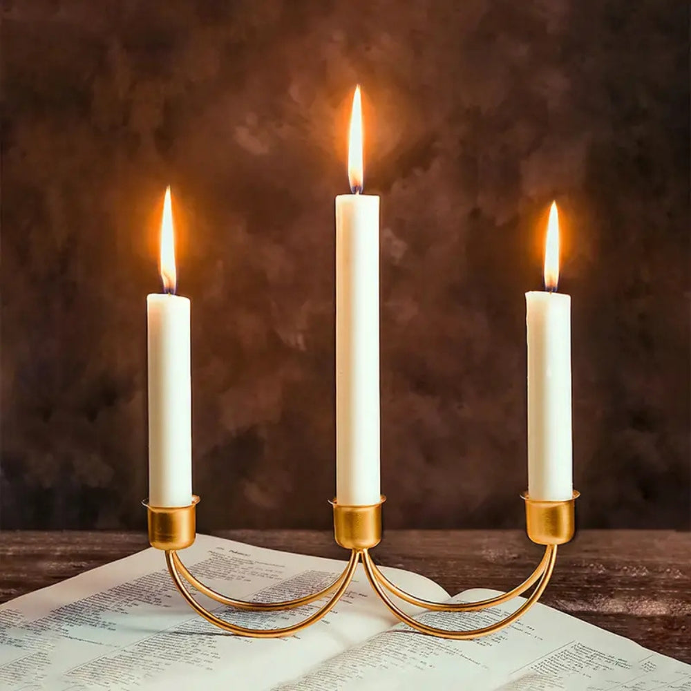 Kerzenhalter aus goldenem Eisen, 3er-Set