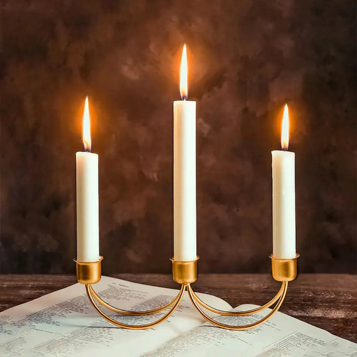 Kerzenhalter aus goldenem Eisen, 3er-Set