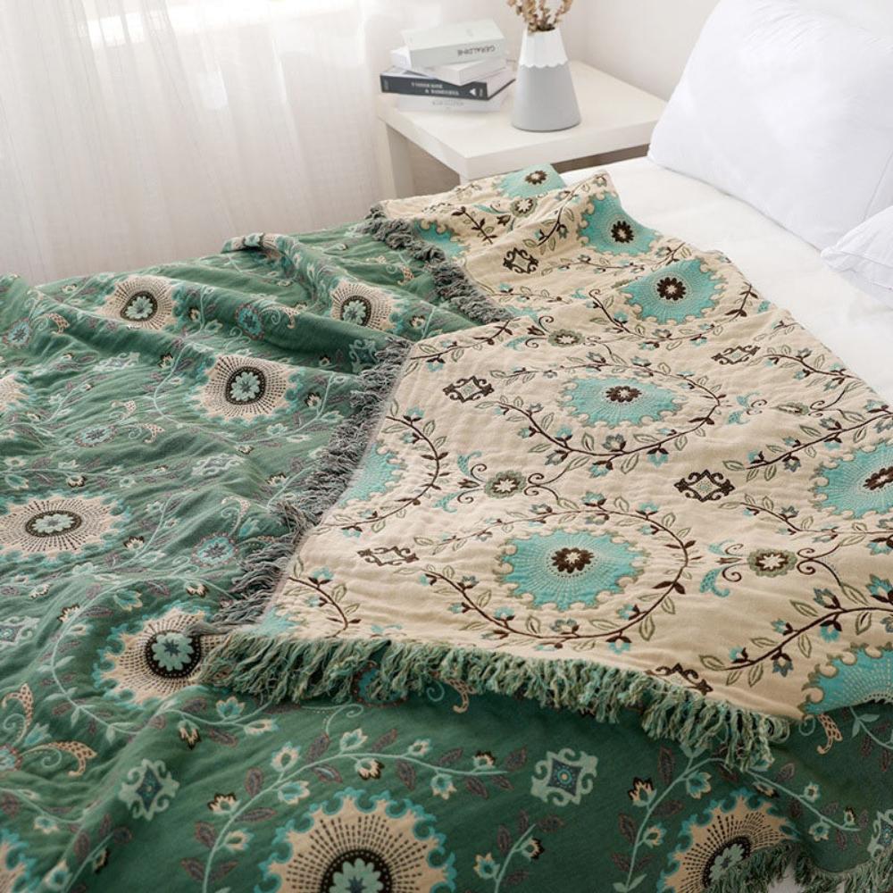 Wendbare Baumwoll-Tagesdecke mit Retro-Mandala