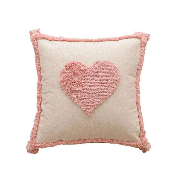 Chenille-Kissenhülle mit Blumen, Kirschen und Quasten