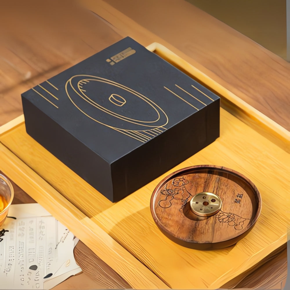 Räucherstäbchenhalter aus Holz und Kupfer