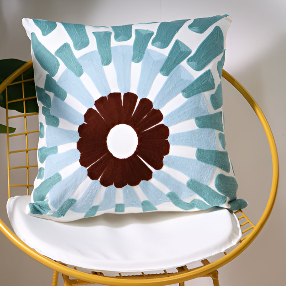 Bestickter Kissenbezug mit maritimen Motiven 45 x 45 cm