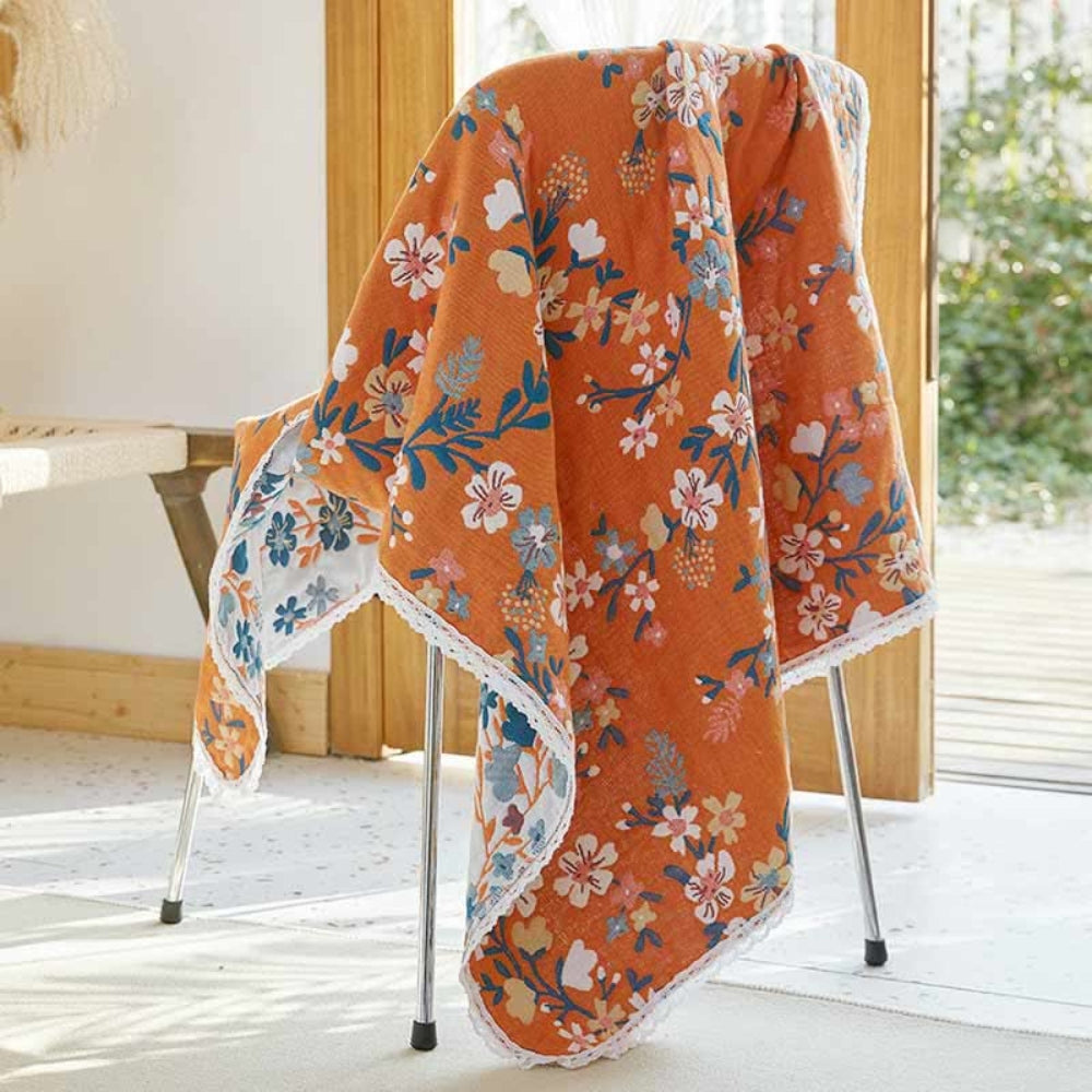 Badetuch aus Baumwolle mit feinem Blumenmuster 90 x 180 cm