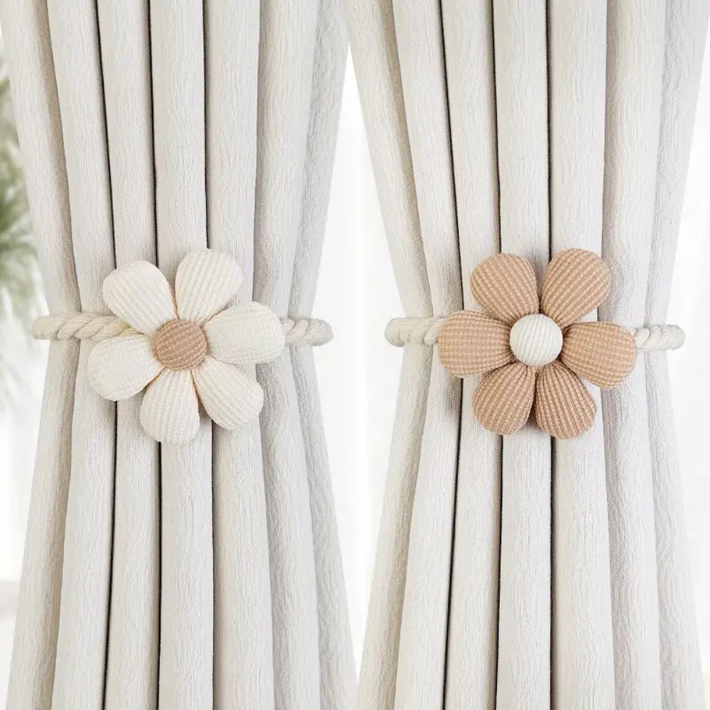 Magnetische Blumen-Gardinenraffhalter, 2er-Set