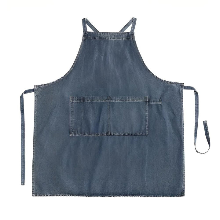Schürze aus Baumwoll-Denim mit überkreuzten Trägern