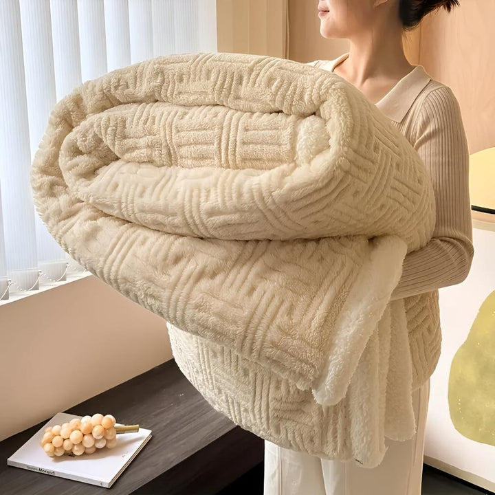 Sherpa-Kuscheldecke mit Flechtmuster