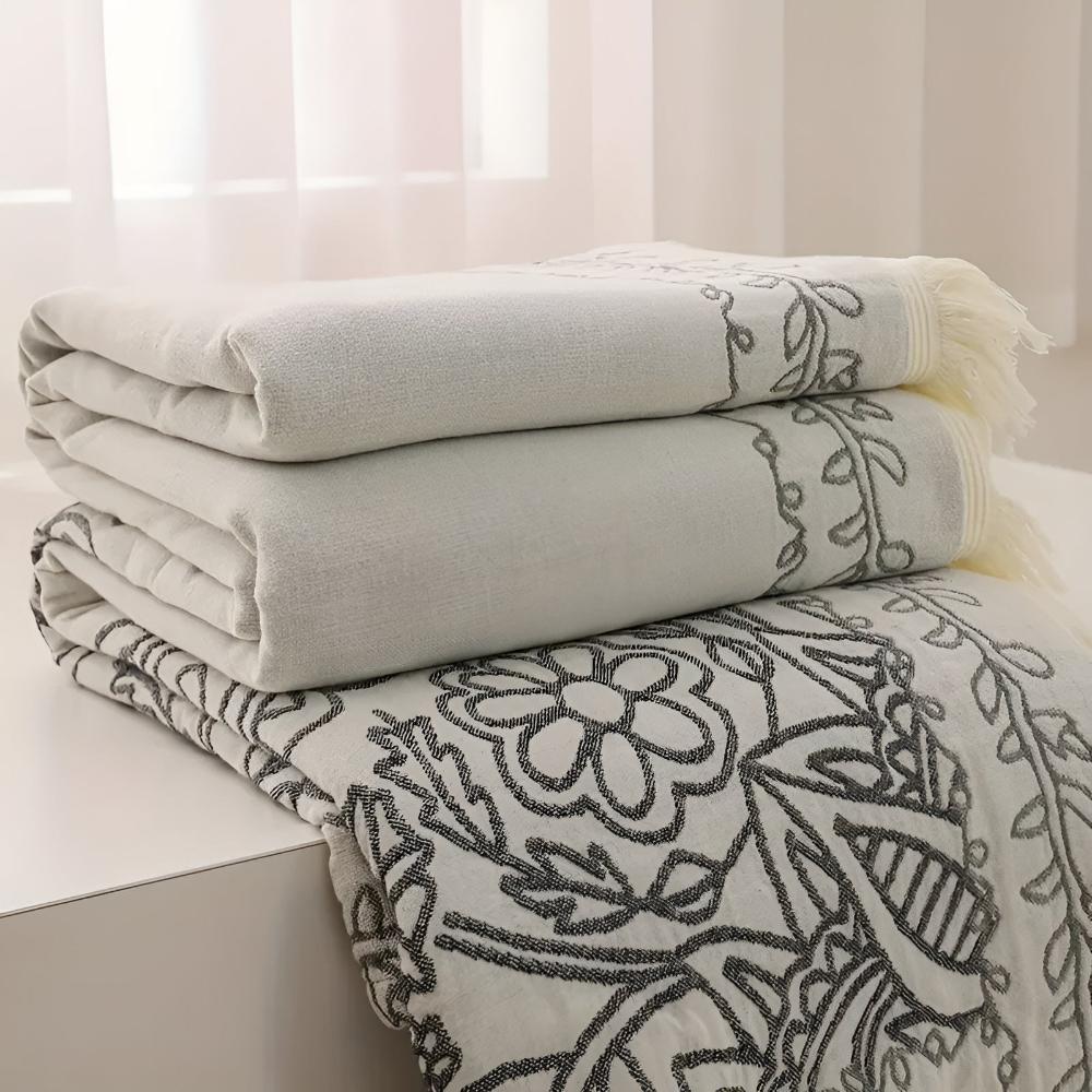 Wendbare skandinavische Jacquard-Baumwolldecke