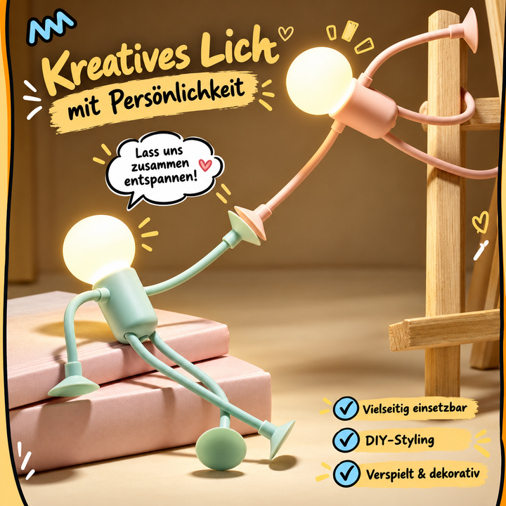 BendyBuddy™ | Flexible LED-Lampe mit Saugnäpfen – Kreatives Licht, das sich überall anpasst