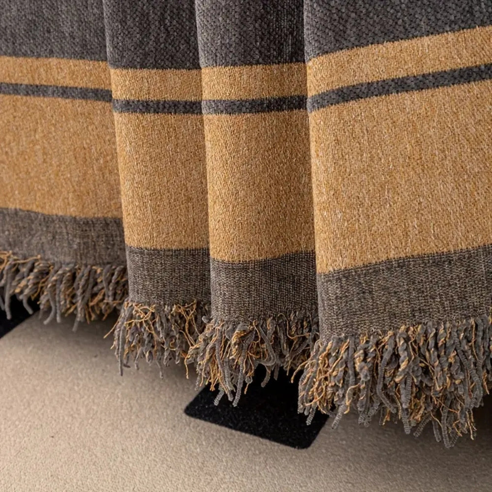 Chenille-Sofawurf mit Tigermuster, wendbar