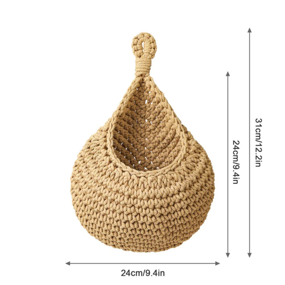 Hängekorb aus geflochtener Jute