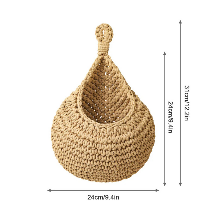 Hängekorb aus geflochtener Jute