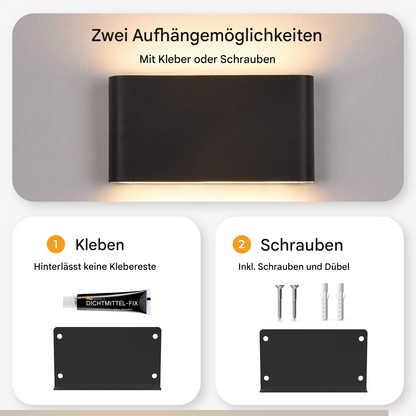 Kabellose LED Wandleuchte Innen – Dimmbar – Mit Fernbedienung – USB Aufladbar – 2700K Warmweiß – Schwarz Aluminium
