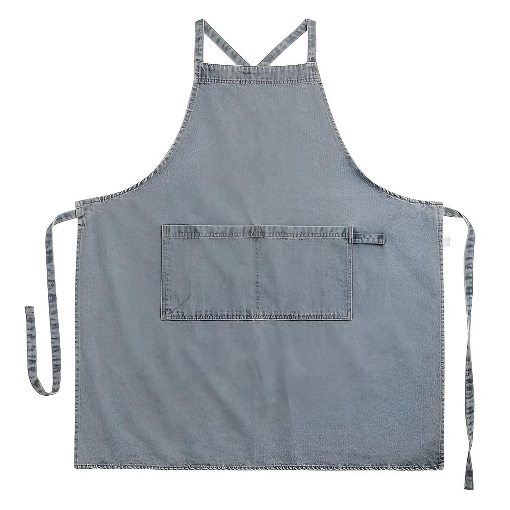 Schürze aus Baumwoll-Denim mit überkreuzten Trägern