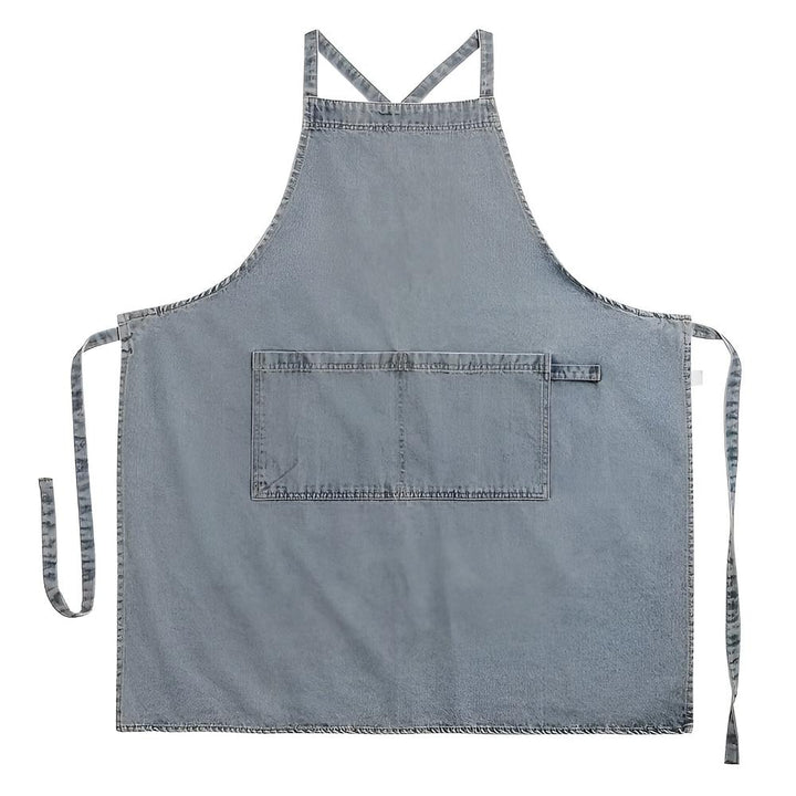 Schürze aus Baumwoll-Denim mit überkreuzten Trägern