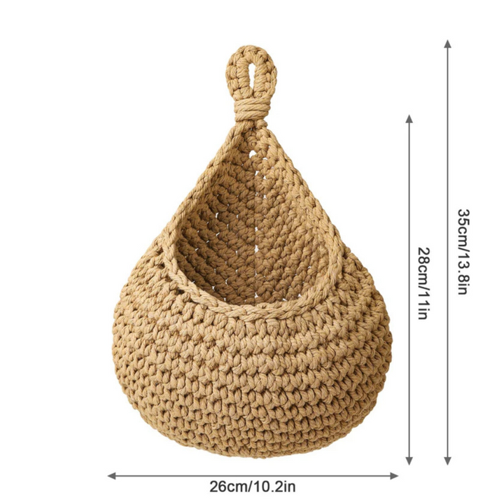 Hängekorb aus geflochtener Jute