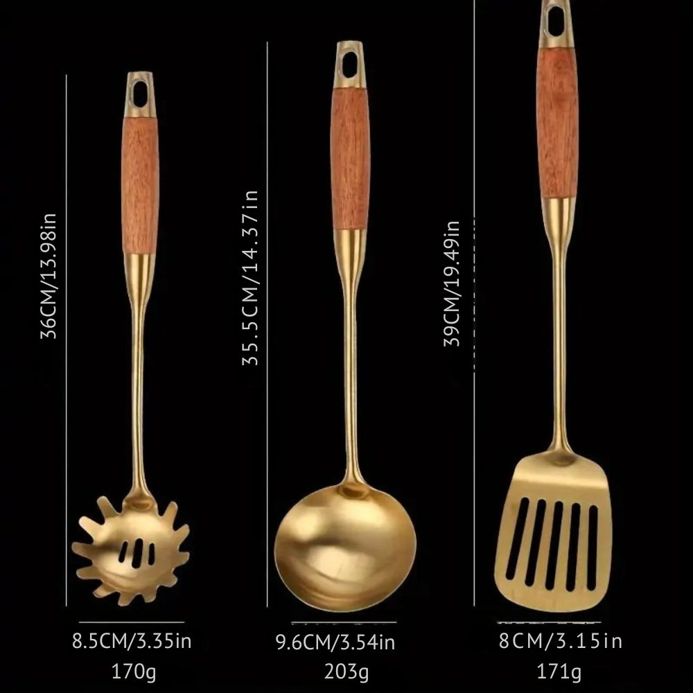 Goldene Küchenutensilien, 6er-Set