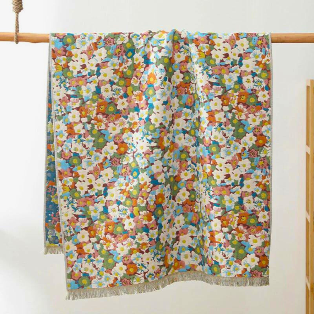 Wendbares Badetuch mit Blumenmuster 80 x 160 cm