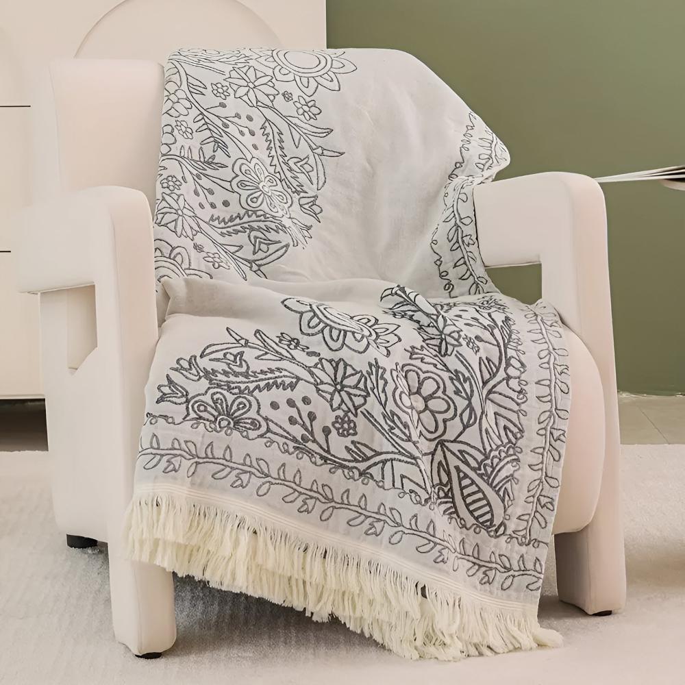 Wendbare skandinavische Jacquard-Baumwolldecke