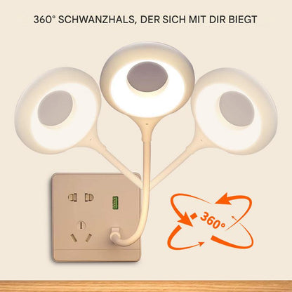 Sprachgesteuerte USB LED Lampe – High-Tech Schreibtischlampe mit Ringlicht & flexiblem Arm
