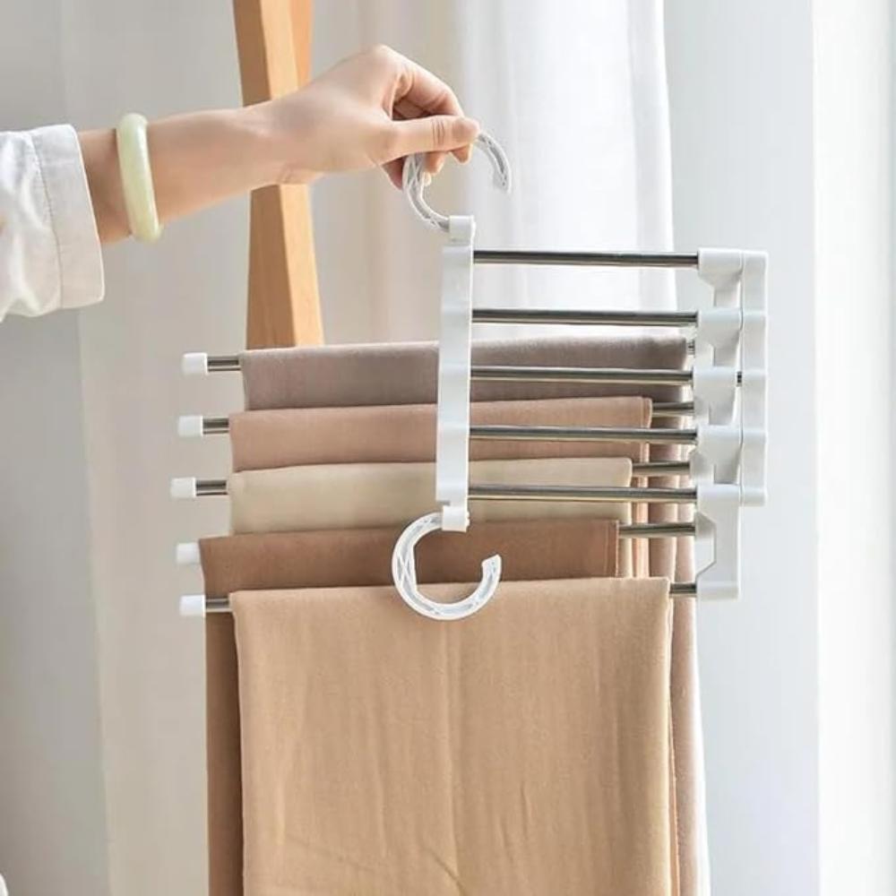Zusammenklappbarer Hosenbügel aus Stahl für 5 Hosen