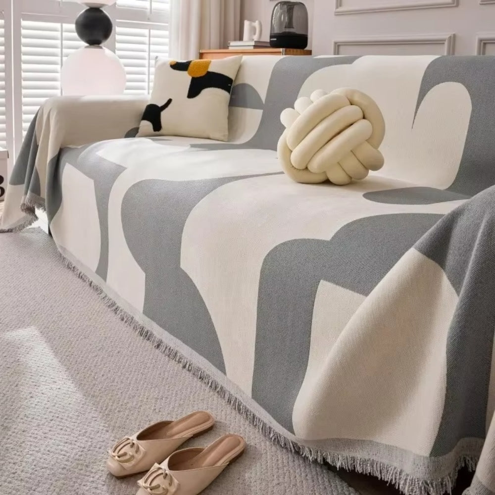 Boho-Jacquard-Sofadecke aus Chenille