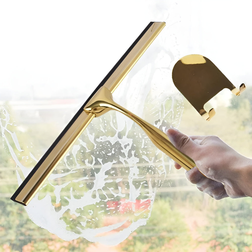 Duschabzieher aus Edelstahl, goldfarben