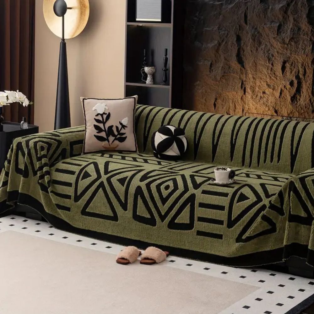 Jacquard-Sofadecke mit Labyrinthmuster