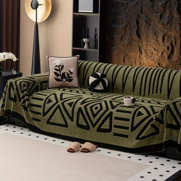 Jacquard-Sofadecke mit Labyrinthmuster