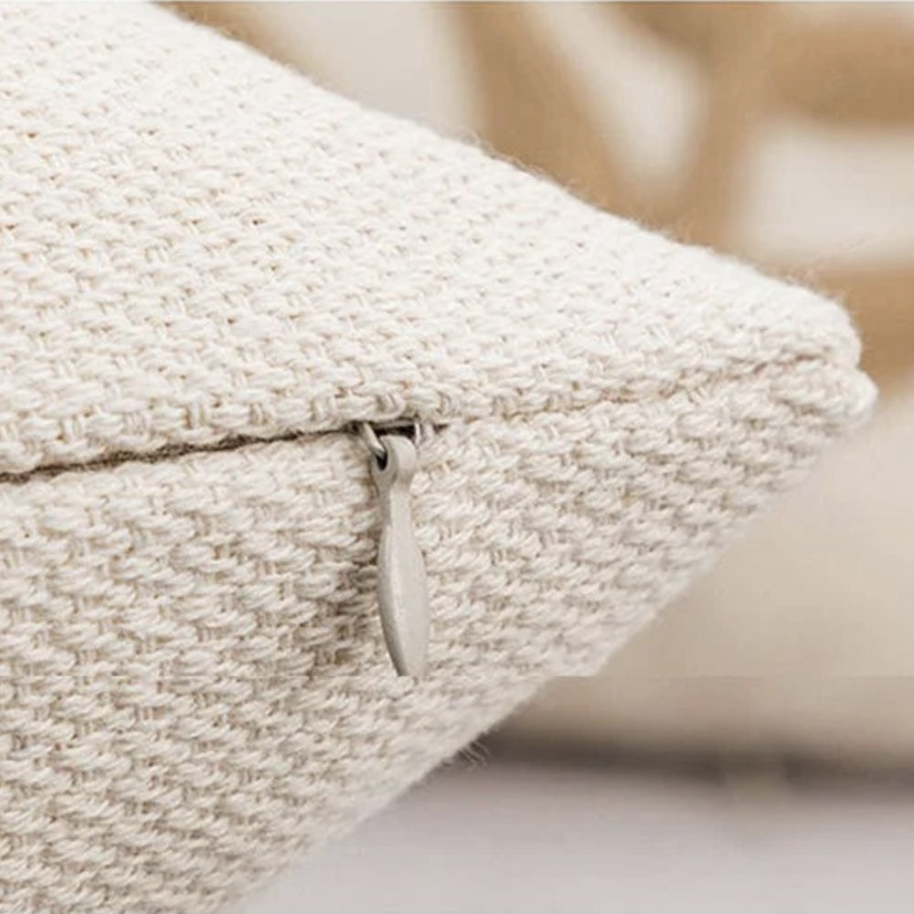 Kissenhülle aus Baumwollcanvas mit Blätterstickerei