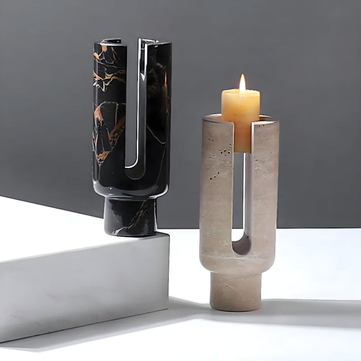Kerzenständer in Marmoroptik