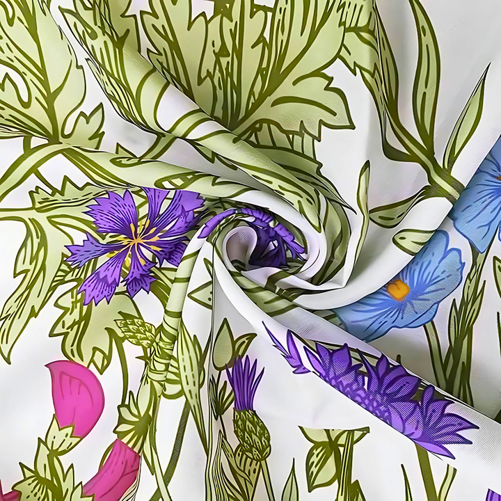 Duschvorhang mit Pflanzenmotiv im Landhausstil – 180 x 180 cm