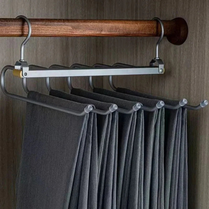Schwenkbarer Hosenhalter aus Aluminium für 6 Hosen