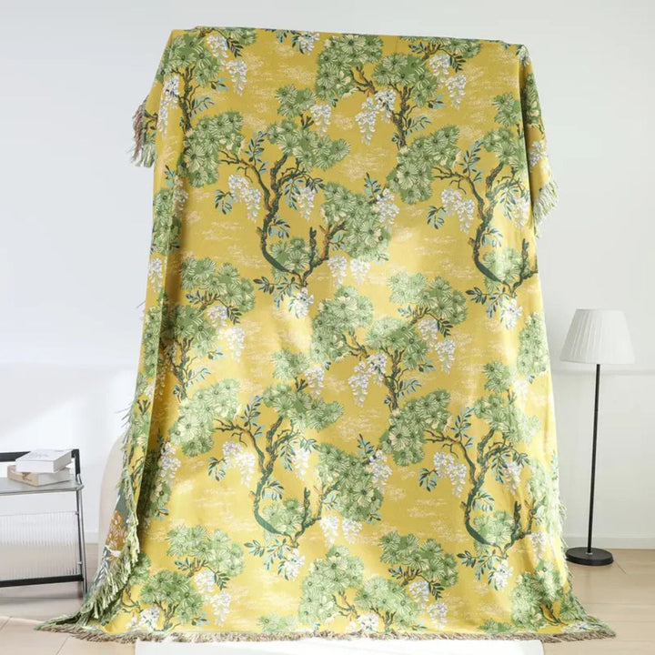 Baumwolldecke mit Maulbeerbaum-Motiv 200 x 230 cm