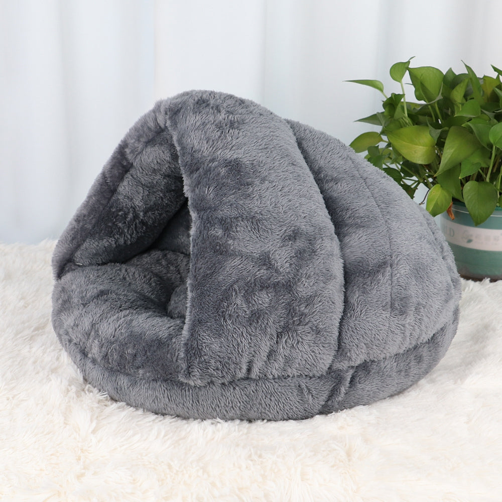 Iglu-Kuschelbett aus Fleece für Haustiere