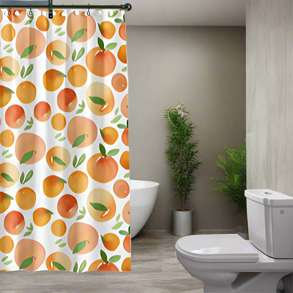 Duschvorhang mit Orangenmotiv