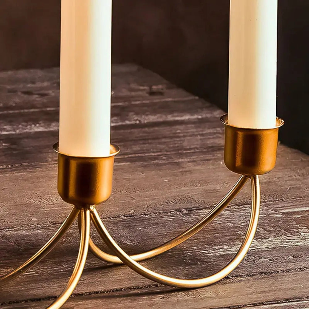 Kerzenhalter aus goldenem Eisen, 3er-Set