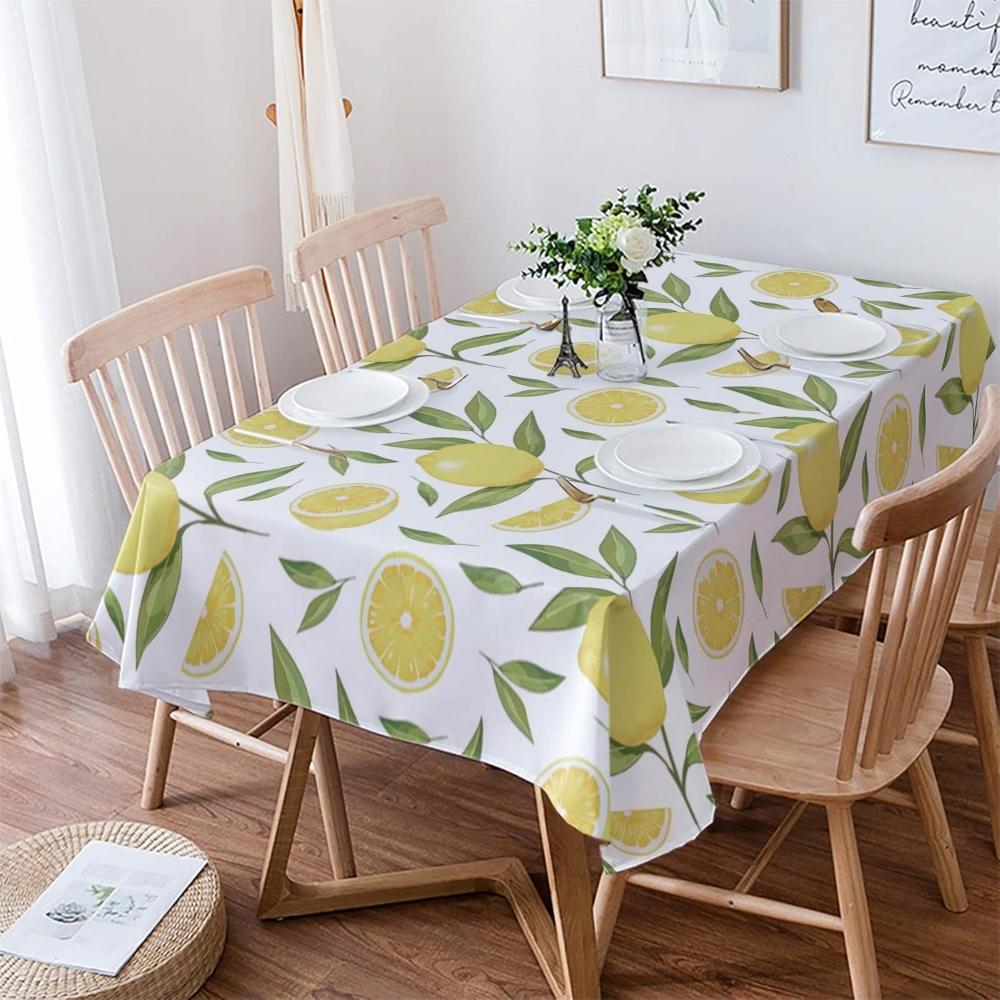 Abwischbare PVC-Tischdecke mit Zitronenmuster