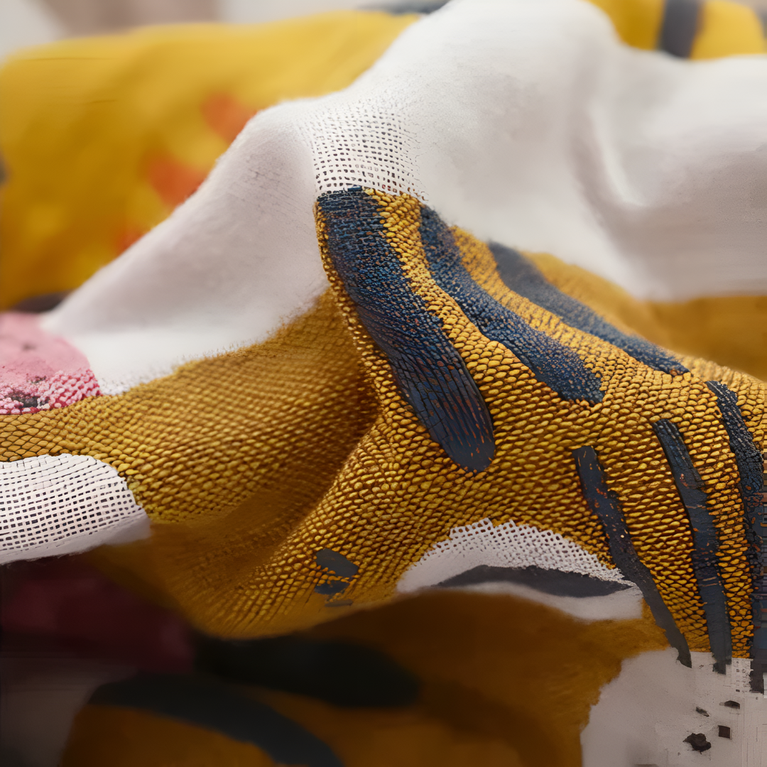 Beidseitig verwendbare Baumwolldecke mit Katzenmuster