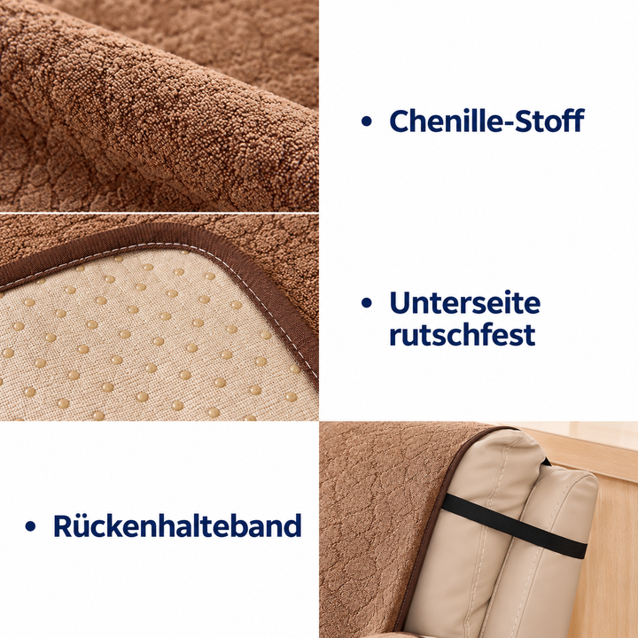 Chenille-Sofabezug mit diagonalem Muster – kratzfest