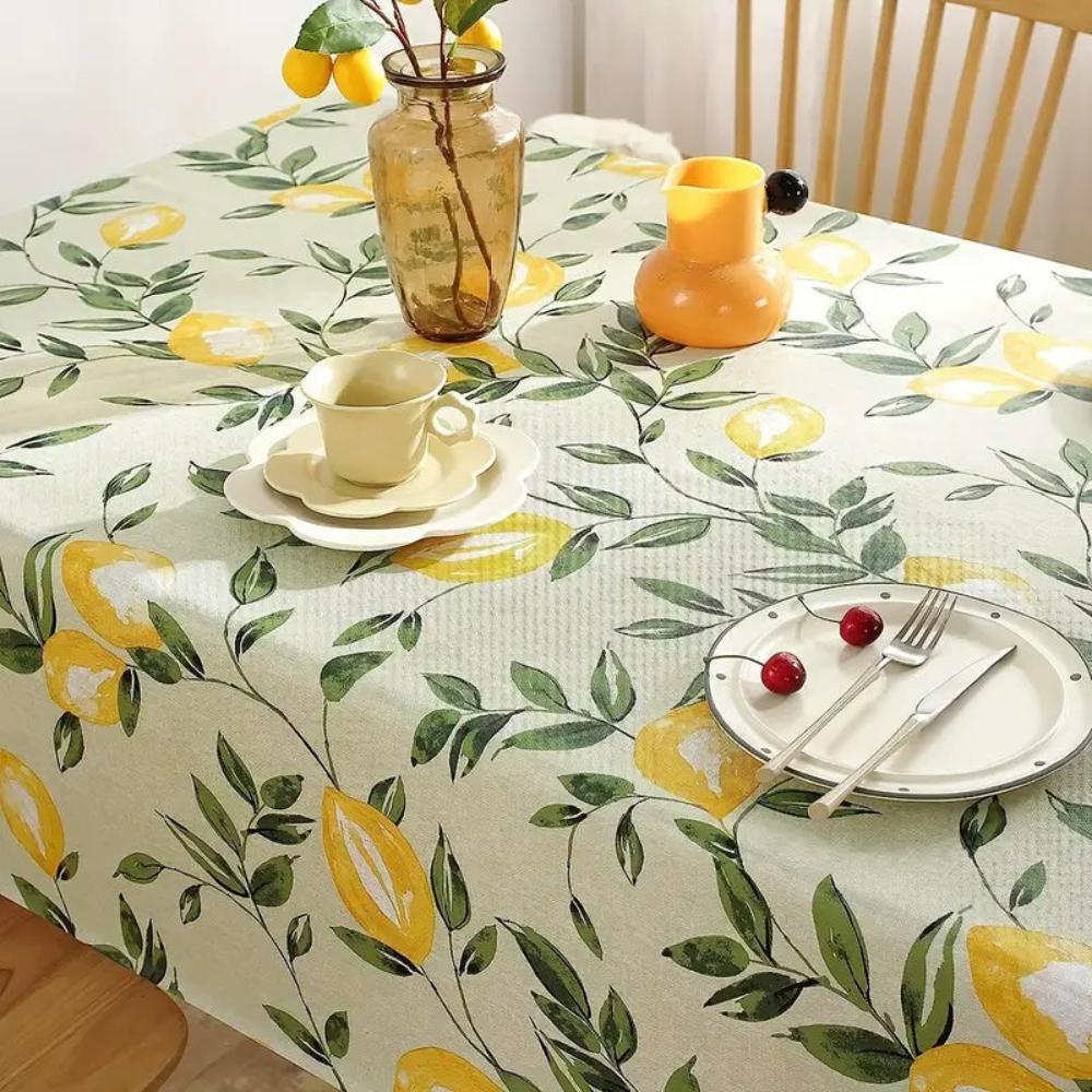 Abwischbare PVC-Tischdecke mit Zitronenmuster