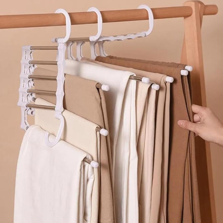 Zusammenklappbarer Hosenbügel aus Stahl für 5 Hosen