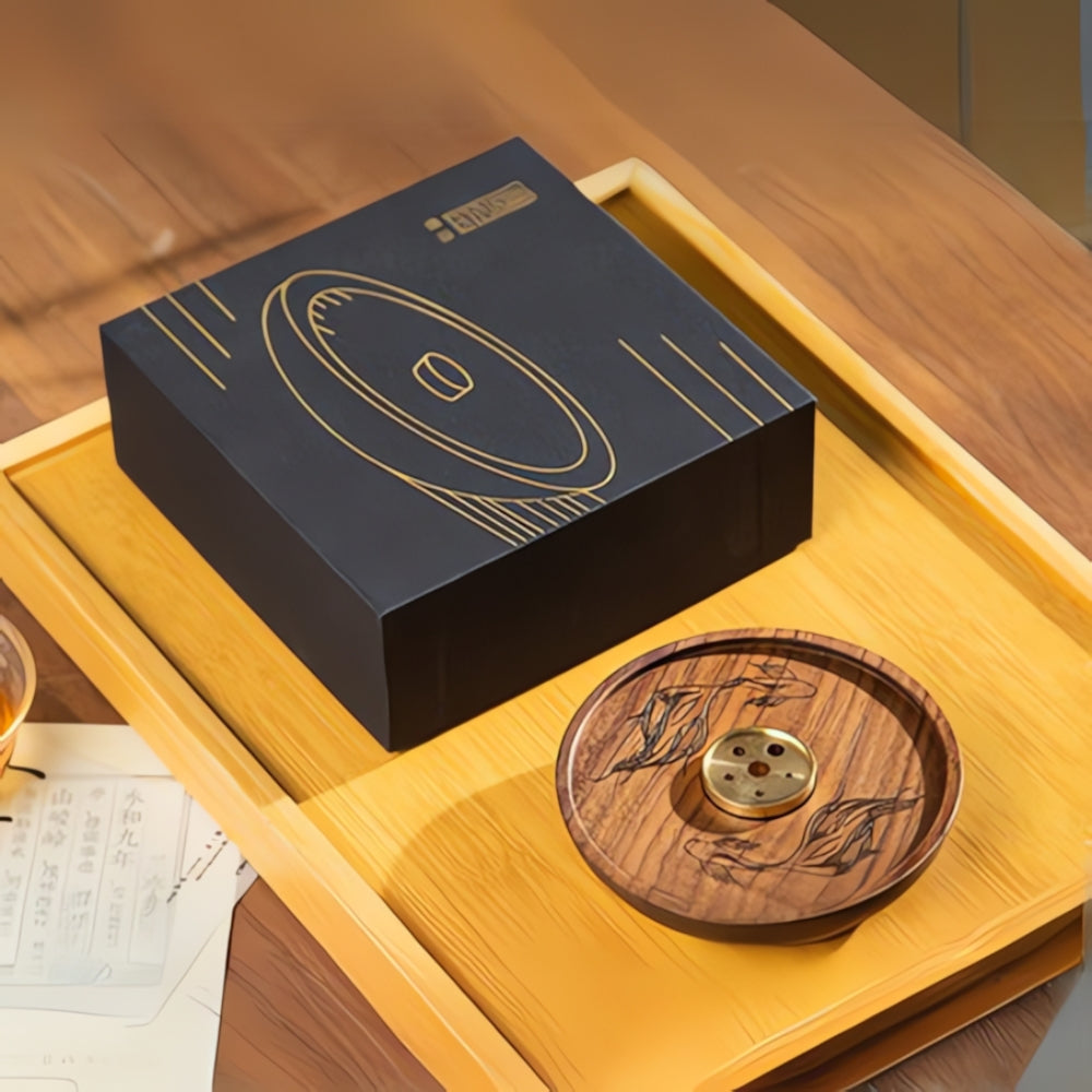 Räucherstäbchenhalter aus Holz und Kupfer