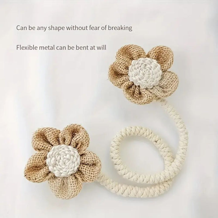Raffhalter aus Hanfseil mit Blume, 2er-Set